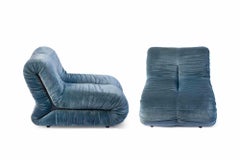 Pairs of "Pagrù" Velvet Armchairs, 1970s