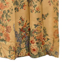 Pairs of Printed Peony Floral Linen Drapes