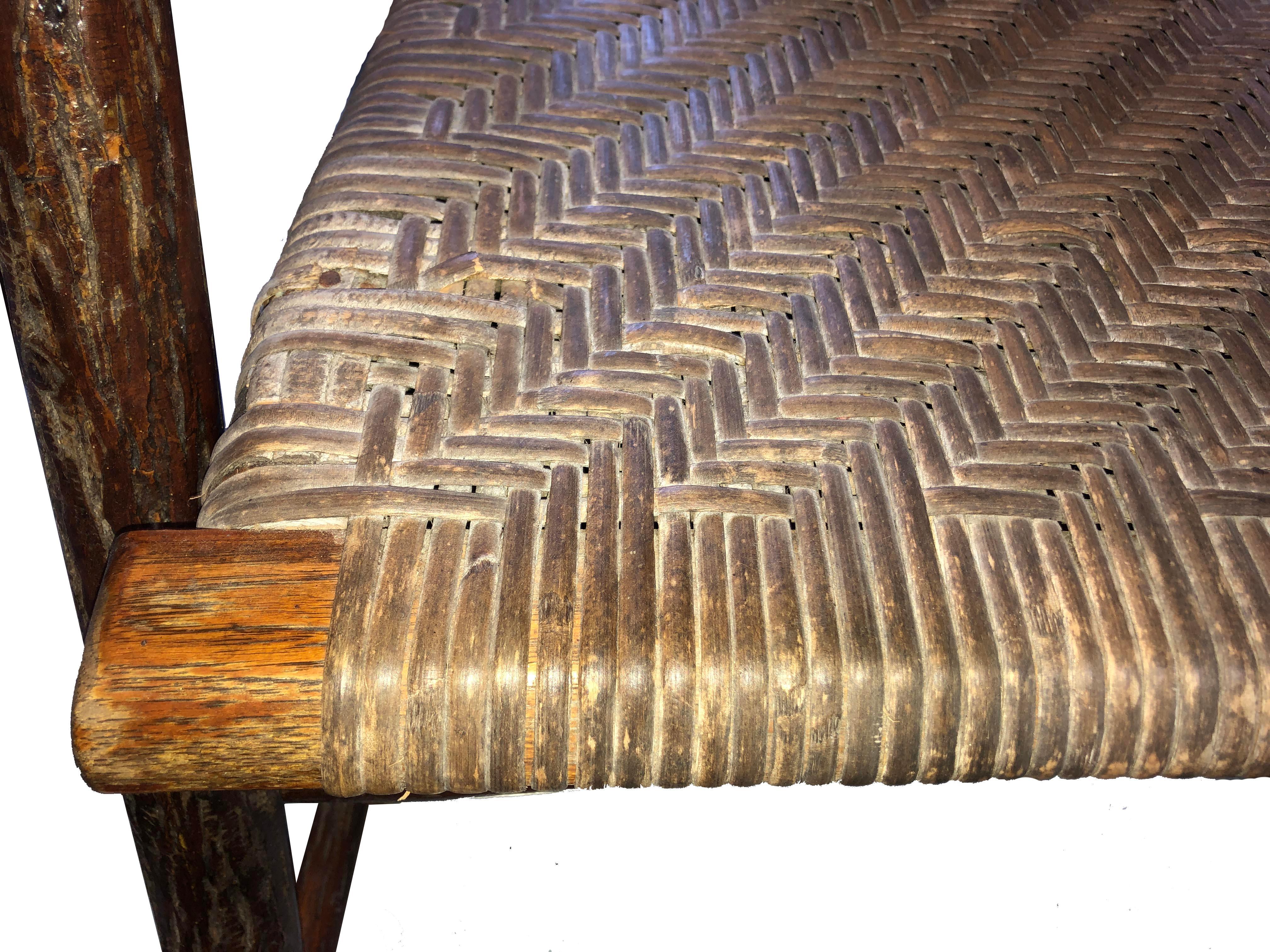 Rustico Set di 4 poltrone intrecciate Old Hickory in vendita