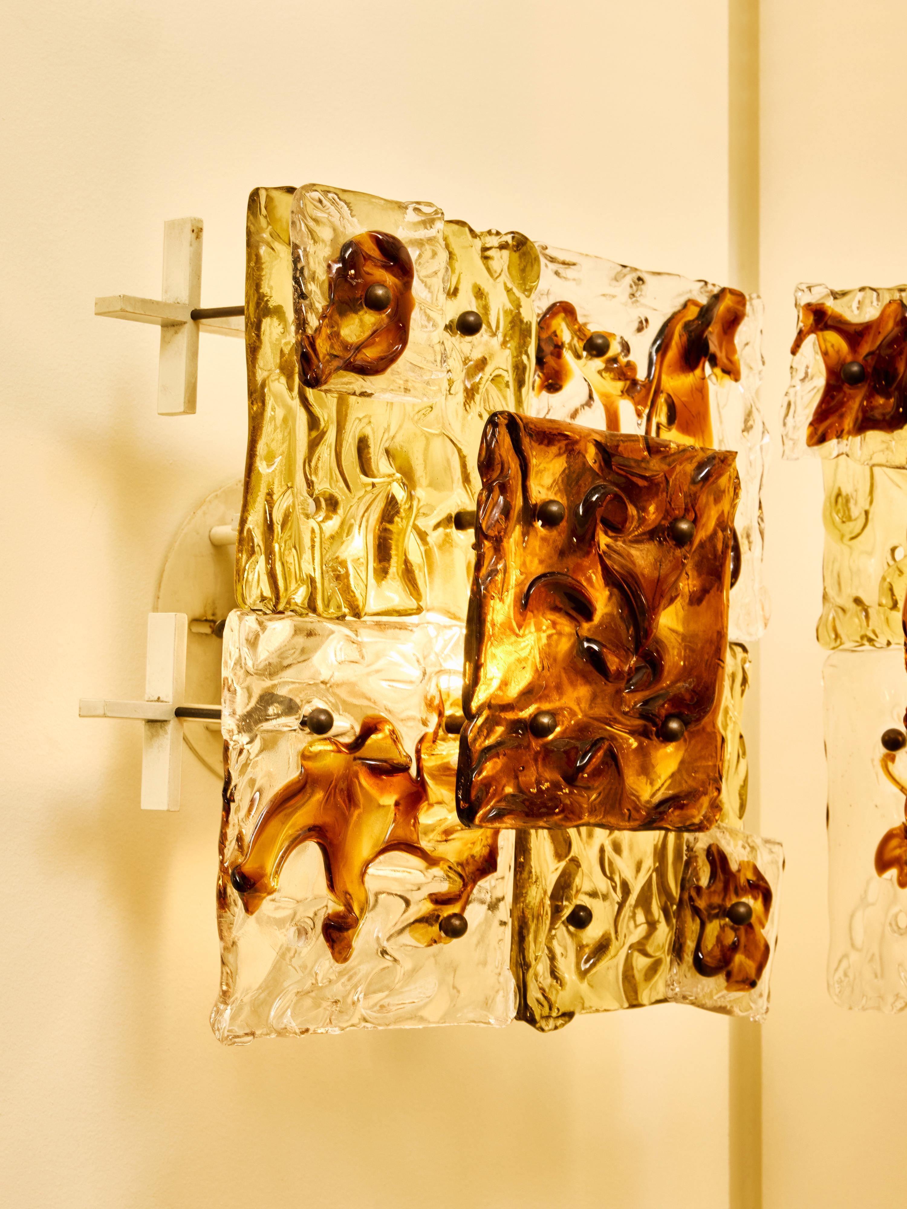 Fine XX secolo Coppia di appliques in vetro di Toni Zuccheri per Venini in vendita