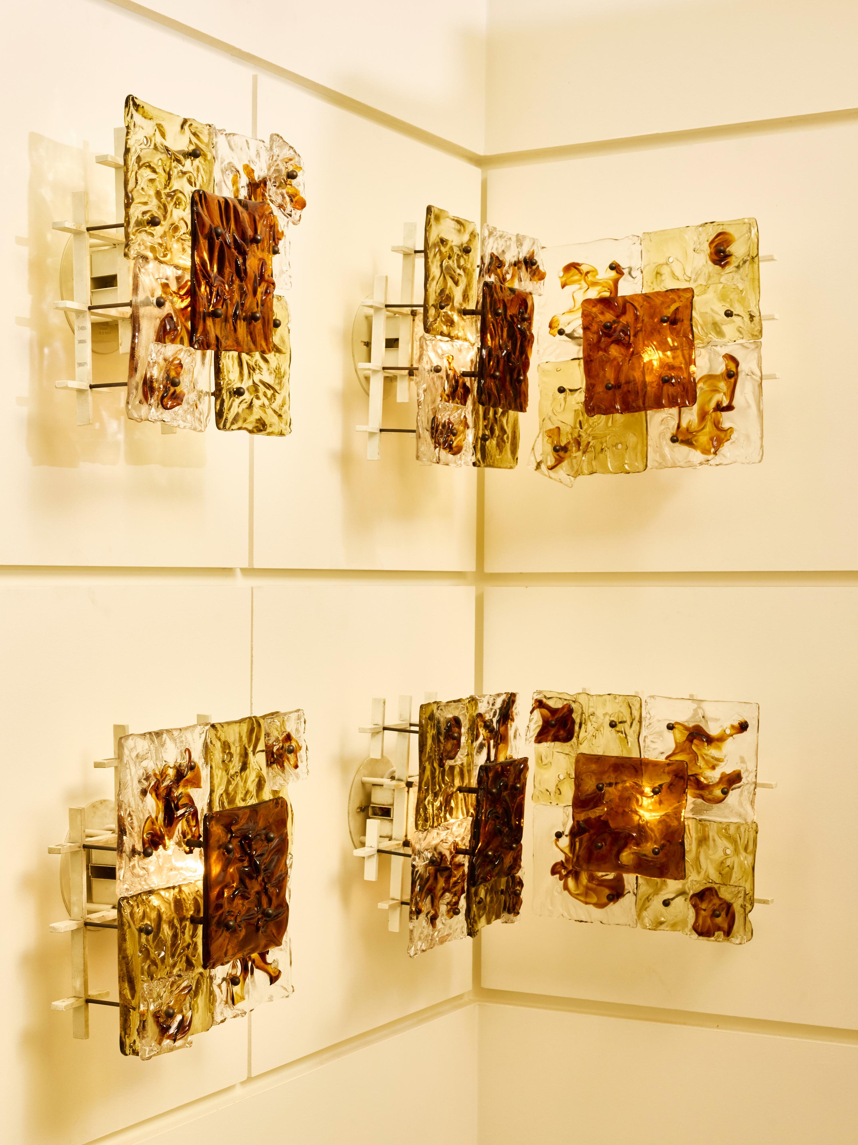 Coppia di appliques in vetro di Toni Zuccheri per Venini in vendita 1