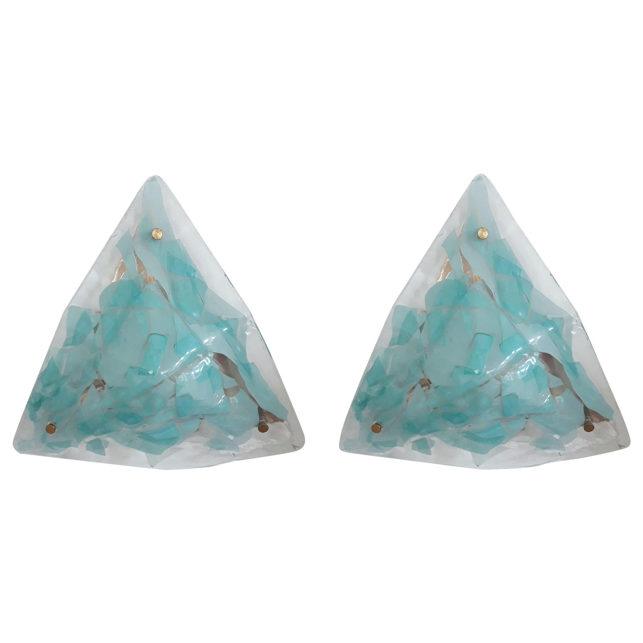 Pair of Triangular Sconces by La Murrina