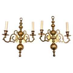 Paire d'appliques hollandaises en bronze