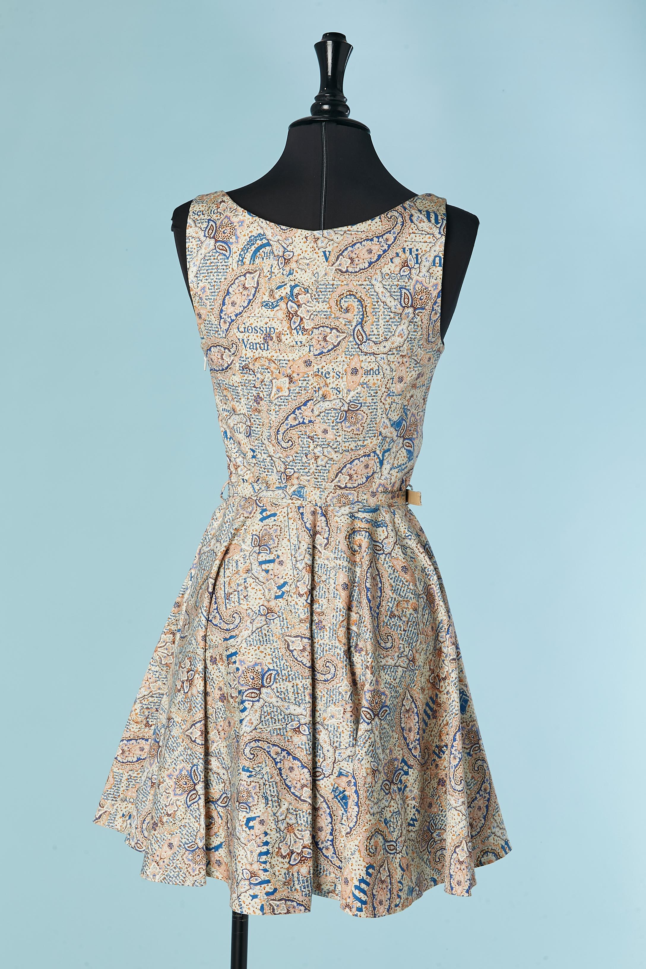 De las mujeres Vestido de algodón sin mangas estampado Paisley y Periódico GALLIANO en venta
