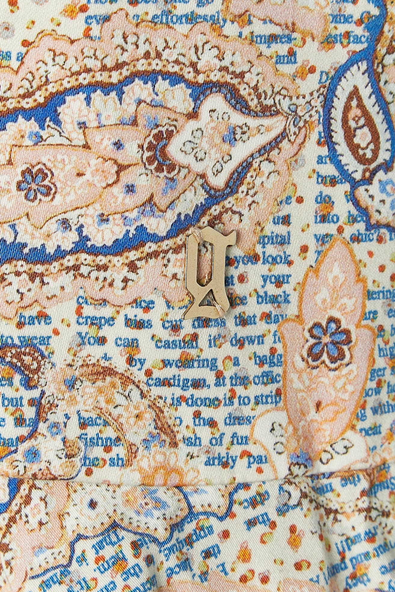 Vestido de algodón sin mangas estampado Paisley y Periódico GALLIANO en venta 1