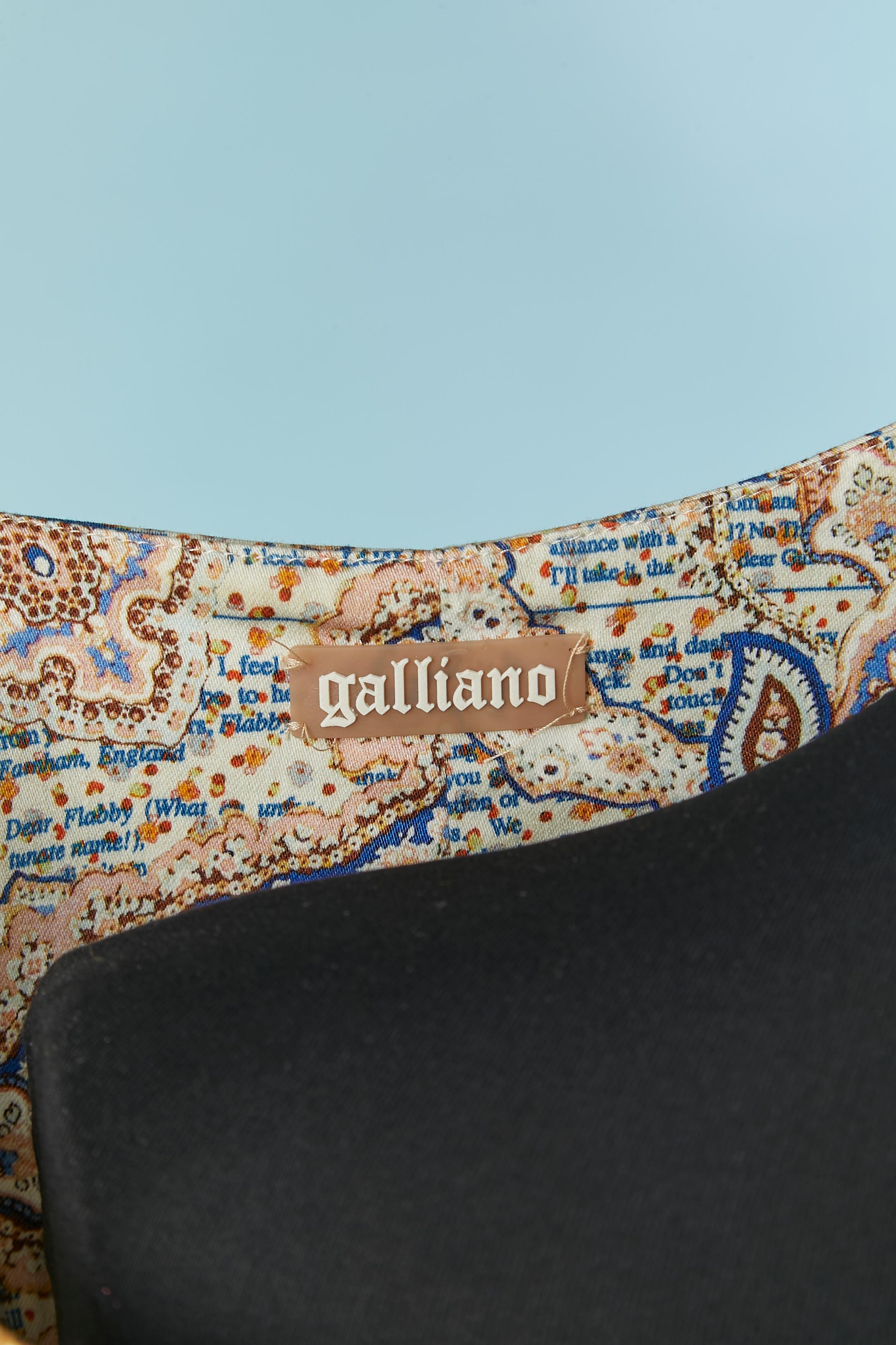 Vestido de algodón sin mangas estampado Paisley y Periódico GALLIANO en venta 2