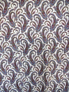 Paisley Block Printed Cotton Quilt French 19th Century