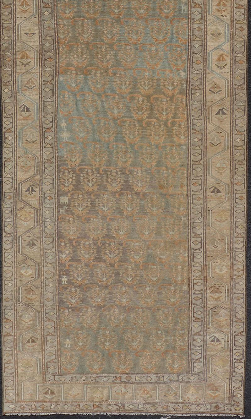 20th Century Paisley Field Antique Persian Malayer Runner by Keivan Woven Arts For Sale