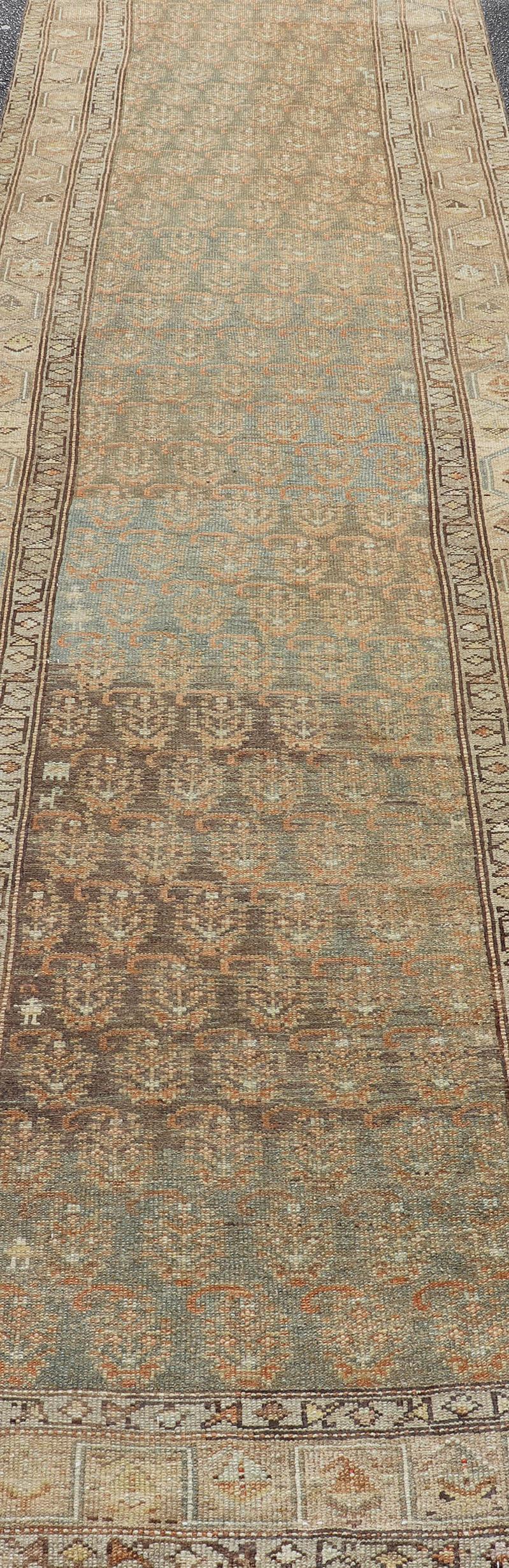 Paisley Field Antique Persian Malayer Runner by Keivan Woven Arts For Sale 1