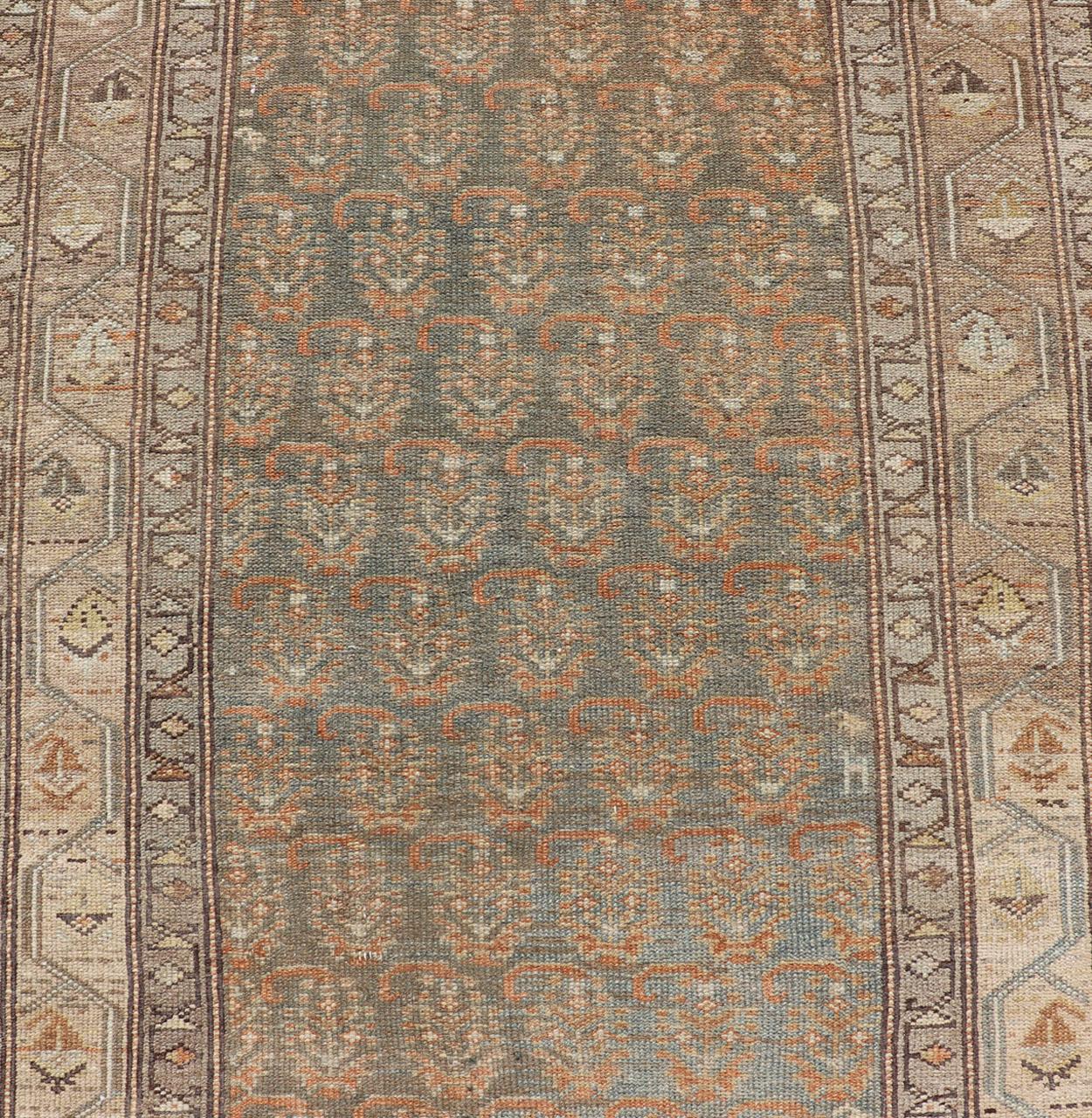 Paisley Field Antique Persian Malayer Runner by Keivan Woven Arts For Sale 3