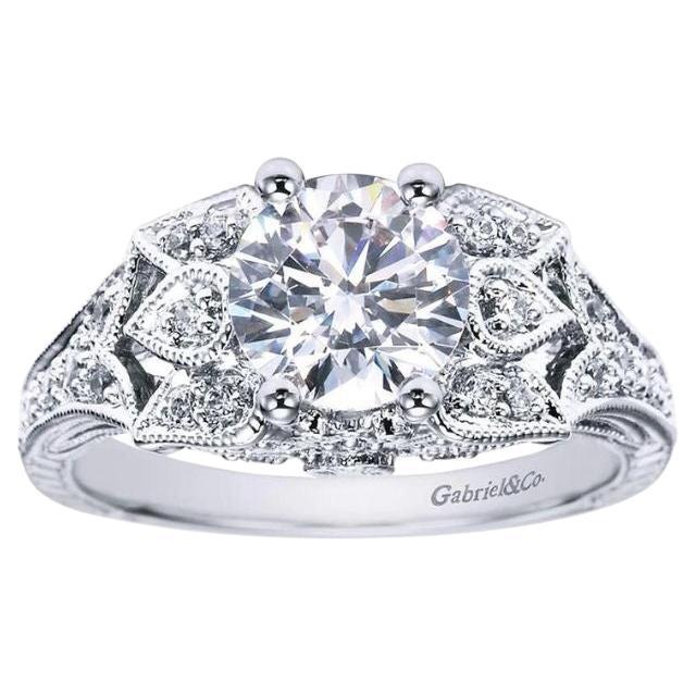 Paisley Filigree Design Diamond Engagement Mounting
