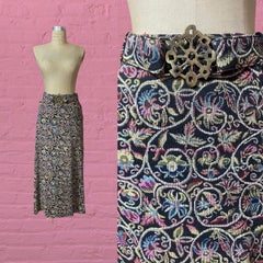 Paisley Floral Tapestry Maxi Skirt, Circa 1970s