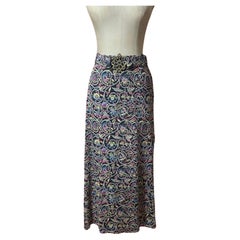 Vintage Paisley Floral Tapestry Maxi Skirt, Circa 1970s