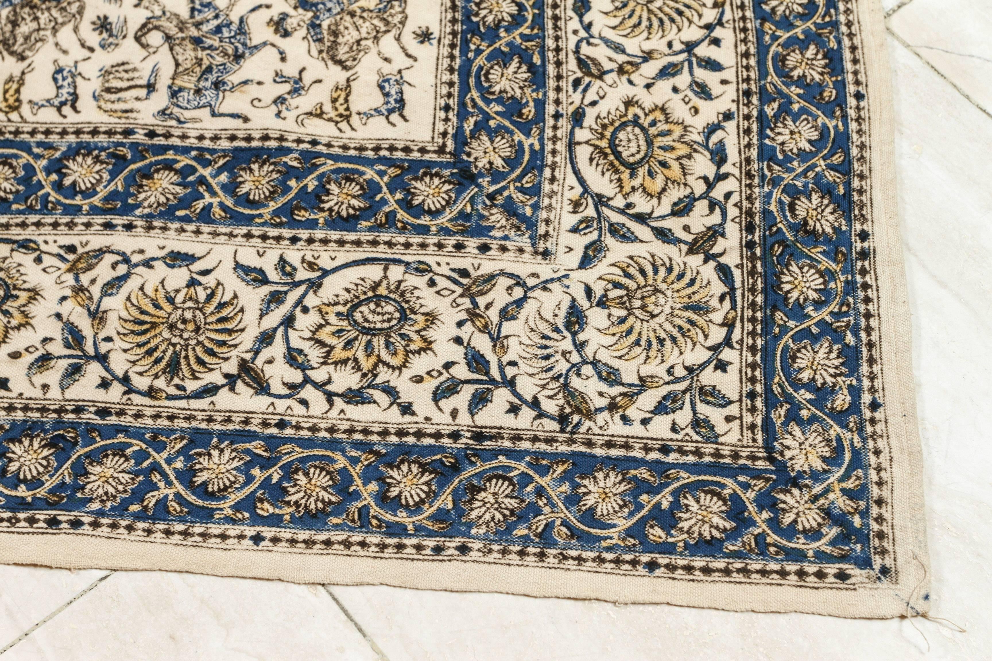 Paisley Kalamkari Textil aus Indien im Zustand „Gut“ im Angebot in North Hollywood, CA