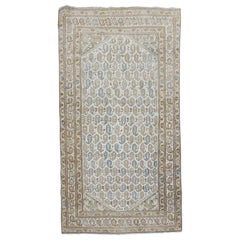 Antique Paisley Malayer Rug in Clear White Blue Brown Hues