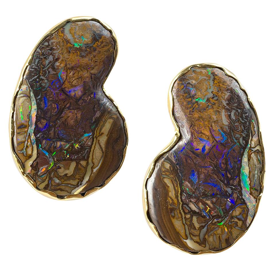 Paisley Opal Earrings by Andrew Grima For Sale