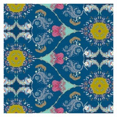 Paisleyfarbene Paramecium-Tapete in Indigo