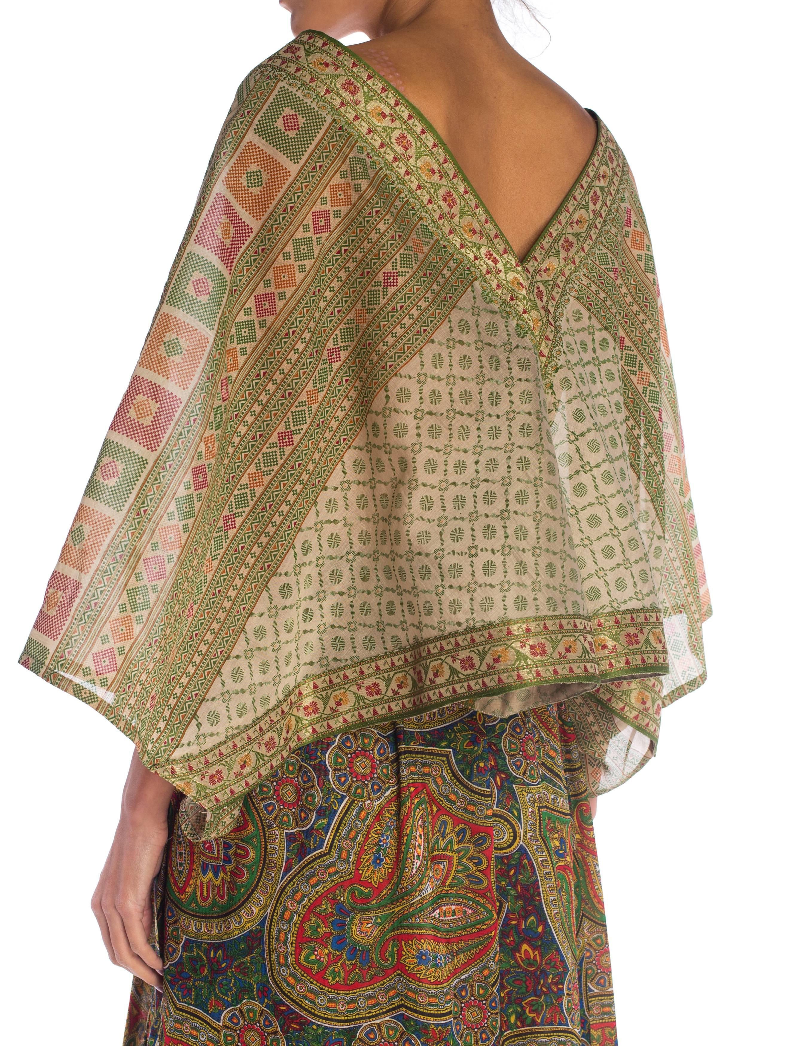 Women's MORPHEW COLLECTION Silk & Cotton Indian Paisley Wrap Maxi Dress For Sale