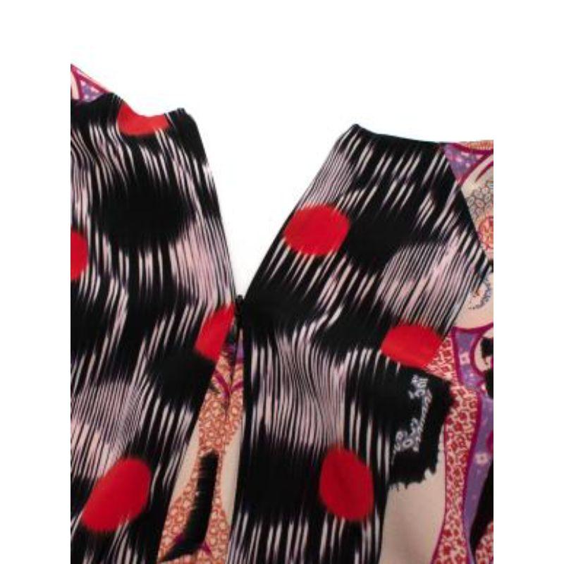 Paisley Printed Silk Midi Dress For Sale 1