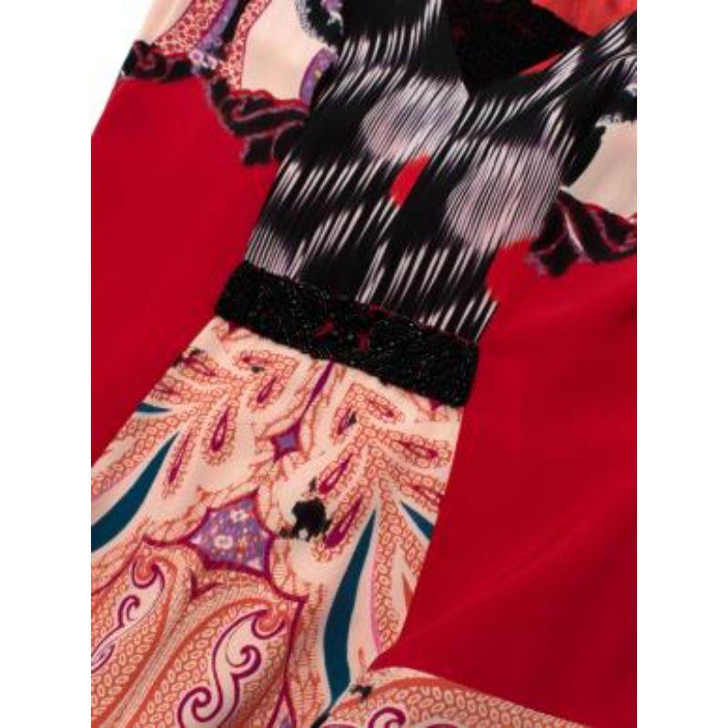 Paisley Printed Silk Midi Dress For Sale 4