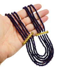 PAJ BB CHINA gold plated purple crystal designer necklace