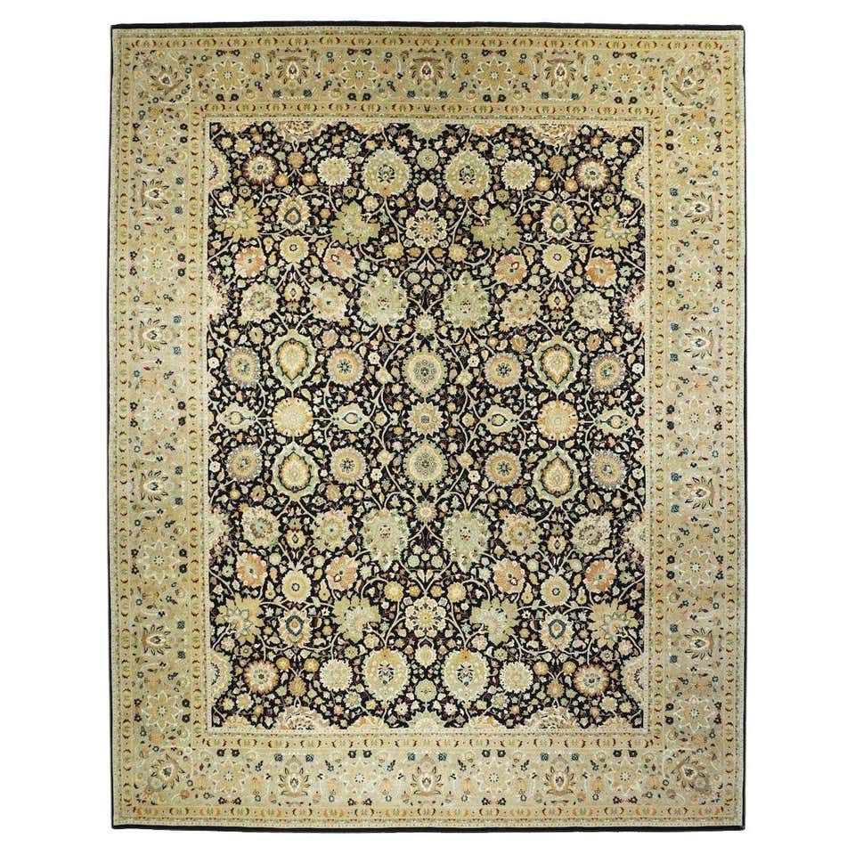 Fine Indo Tabriz Persian Design Indian Rug, Hand Knotted 11' x 17' For ...