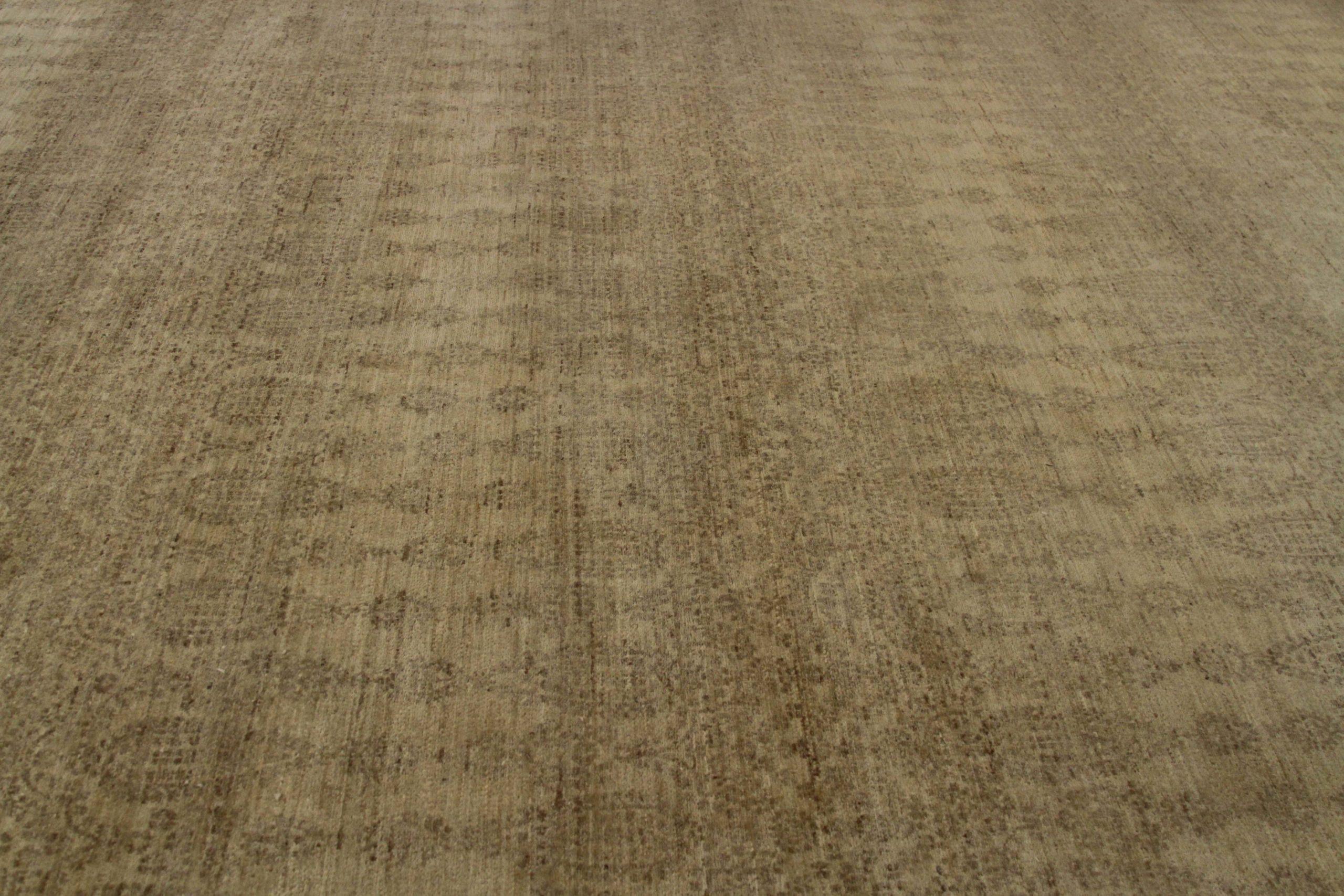 Pakistan Over Size Teppich - Wolle Elfenbein Taupe Design - 89998 (Stammeskunst) im Angebot