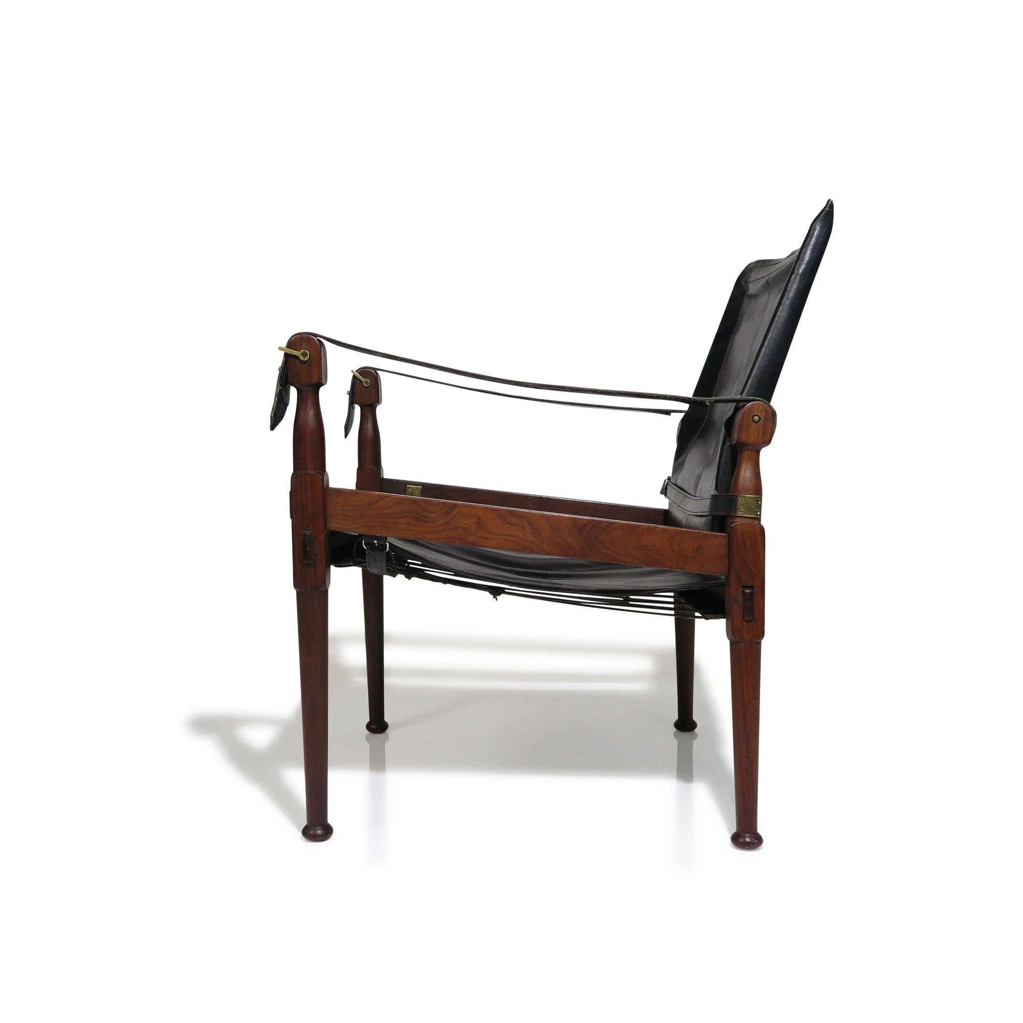 Pakistani Rosewood Safari Chairs with Brass by Hayat Brothers 5