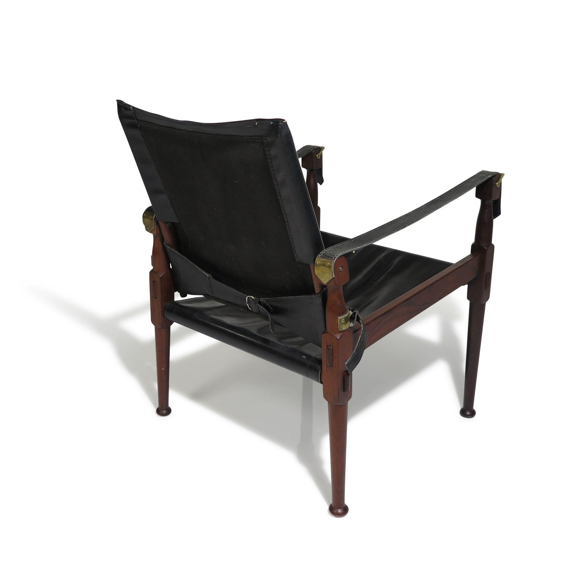 20th Century Pakistani Rosewood Safari Chairs with Brass by Hayat Brothers
