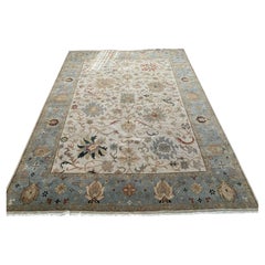 Pakistani Sultanabad (Ziegler) Rug — Ivory & Blue Hand knotted Wool. Late 20th C