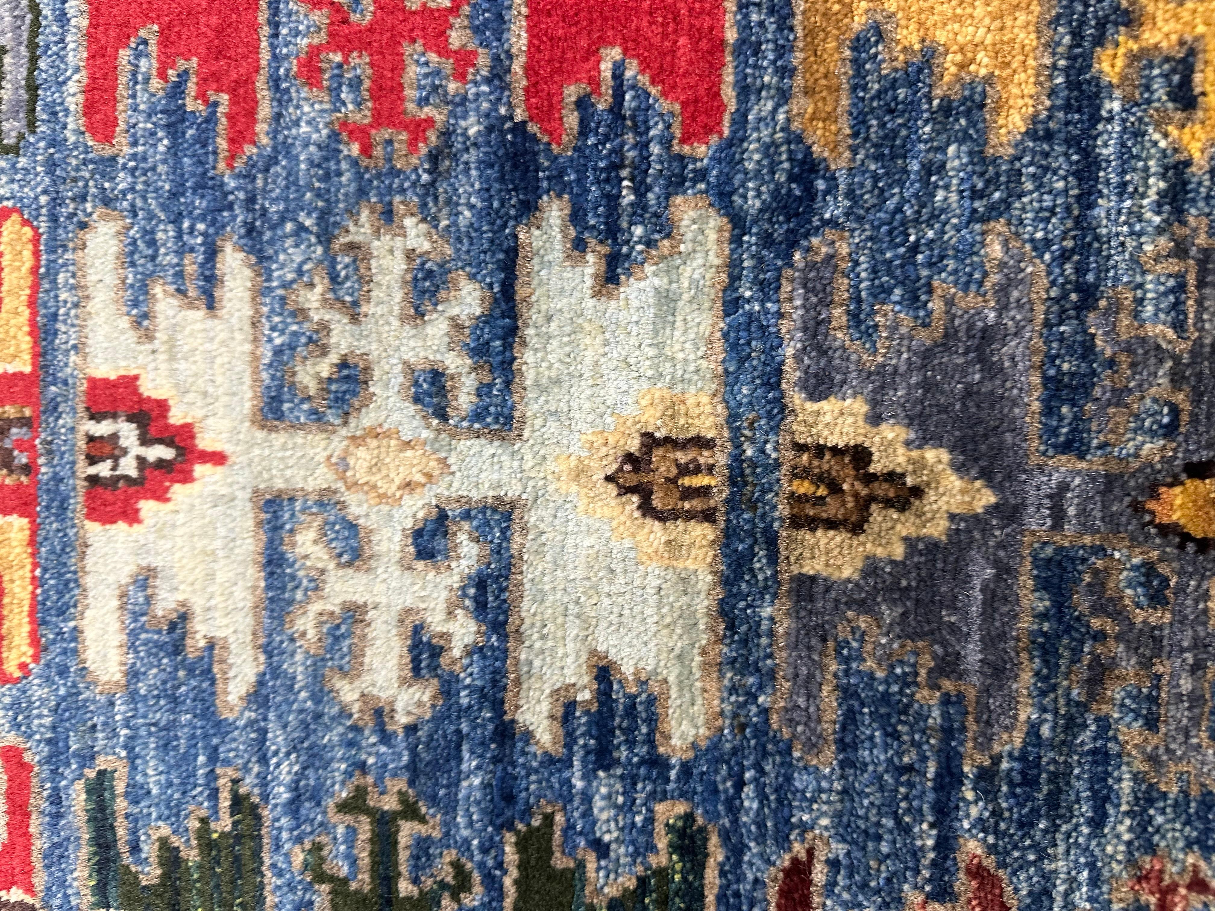 Alfombra Pequeña de Diseño Ushak Paquistaní, Siglo XX en Bueno estado para la venta en Savannah, GA
