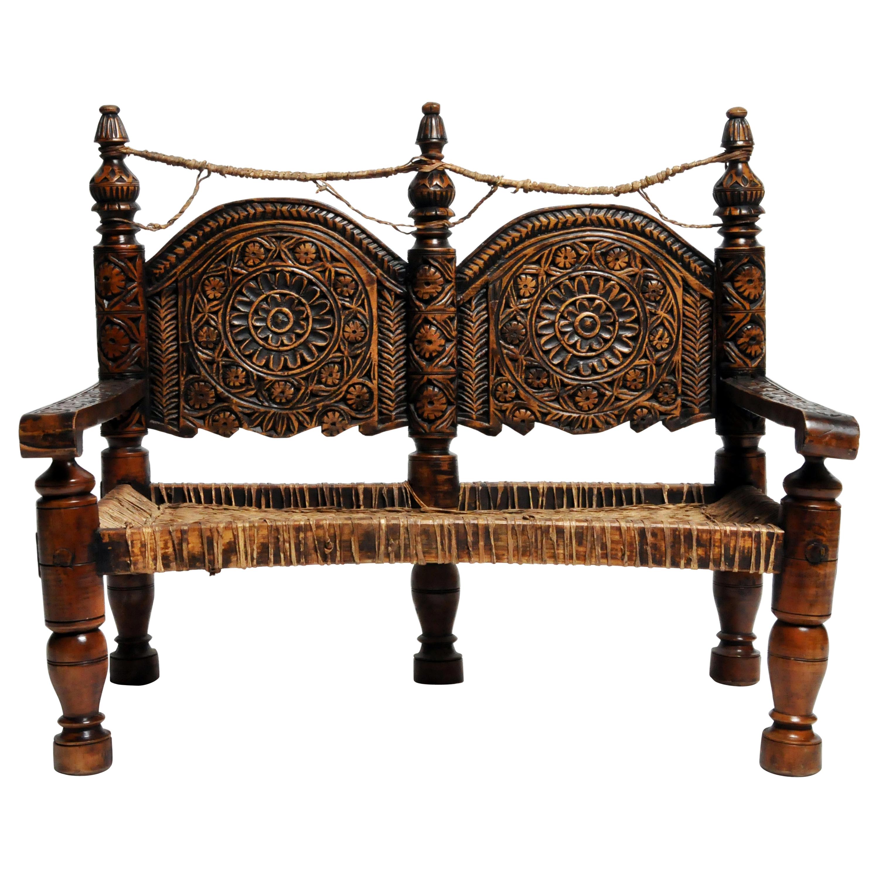 Pair of Wonderfully Decorated Traditional Pakistani Chairs at 1stDibs