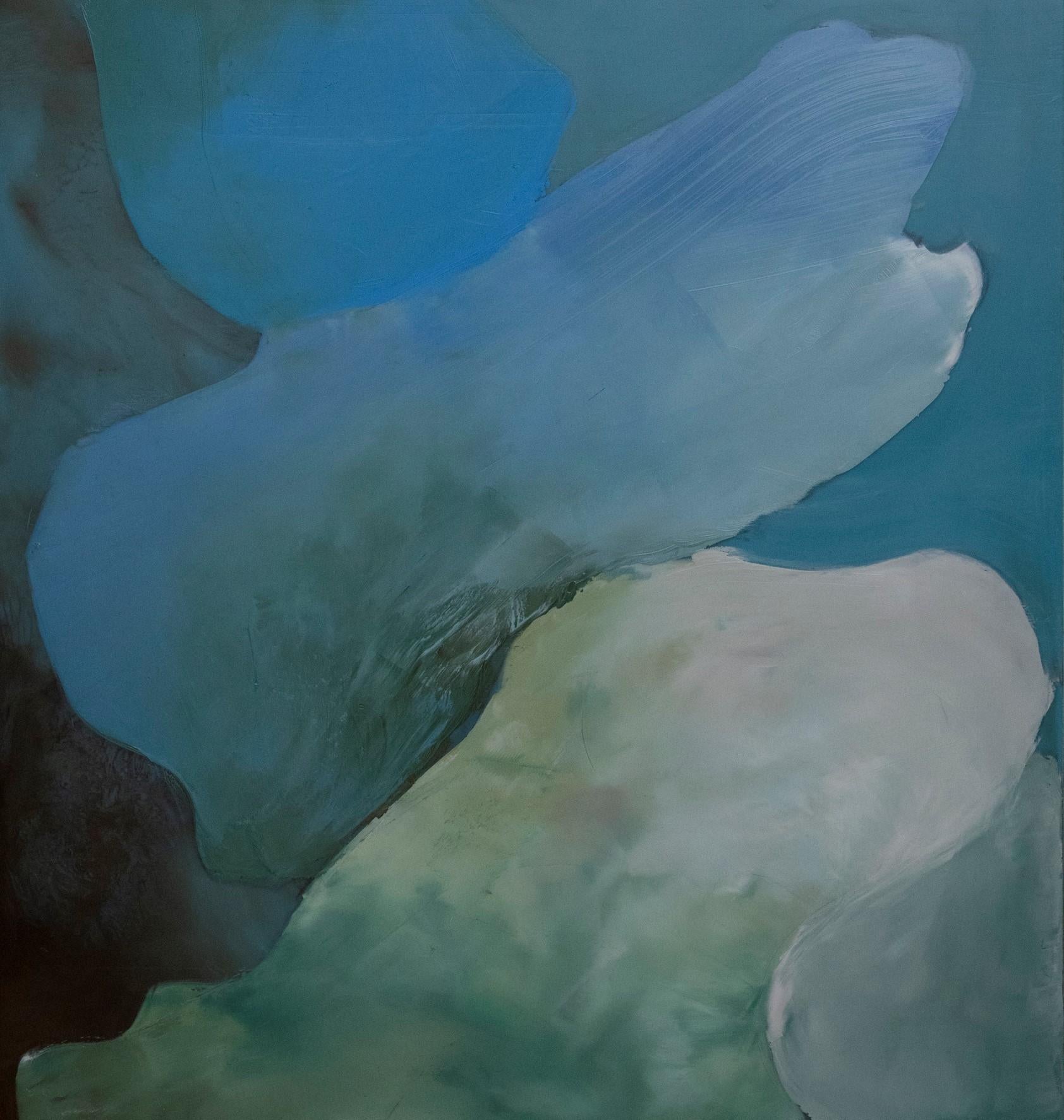 Bolle 2 - Contemporaneo, Blu, Pittura astratta, Encausto, 21° secolo - Painting di Pal B. Stock