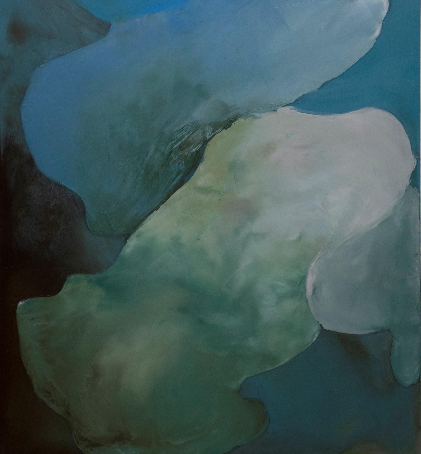 Bolle 2 - Contemporaneo, Blu, Pittura astratta, Encausto, 21° secolo - Painting Astratto di Pal B. Stock