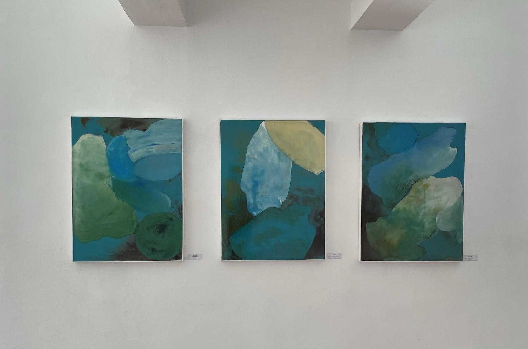 Bolle 2 - Contemporaneo, Blu, Pittura astratta, Encausto, 21° secolo 1