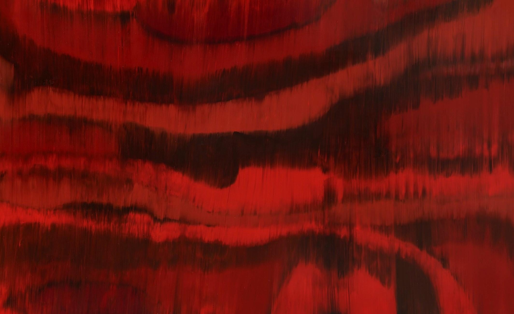 Heartbeat I - 21st Century, Red, Abstract Painting, Contemporary, Encaustic 1