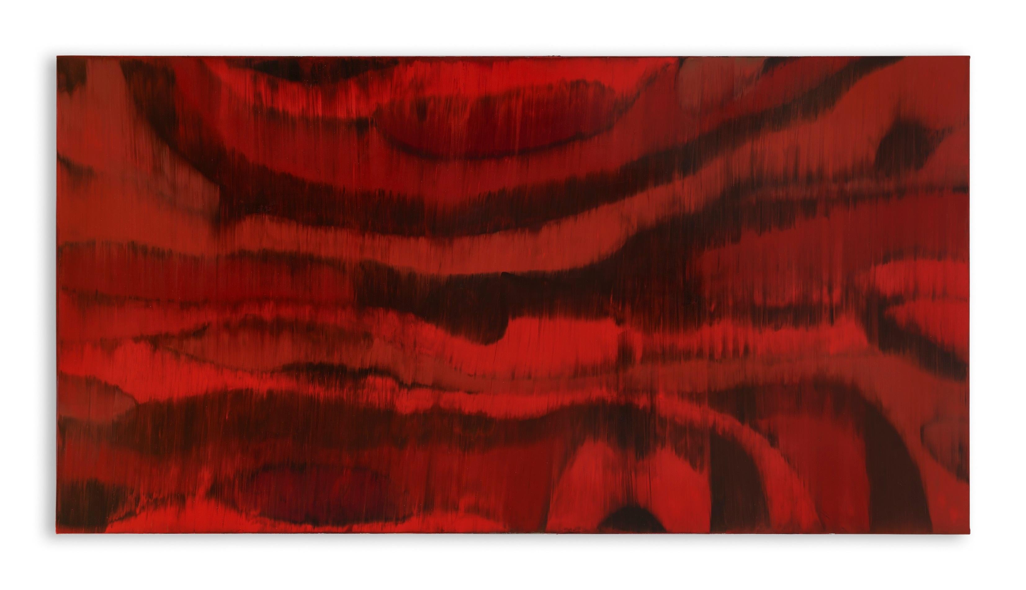Heartbeat I - 21st Century, Red, Abstract Painting, Contemporary, Encaustic 2