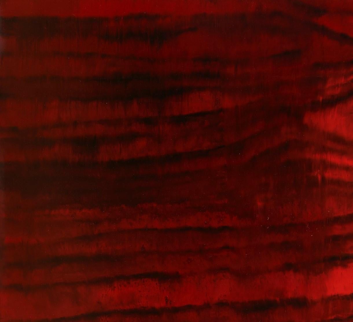 Heartbeat III - 21st Century, Red, Organic, Abstract Painting, Horizontal 1