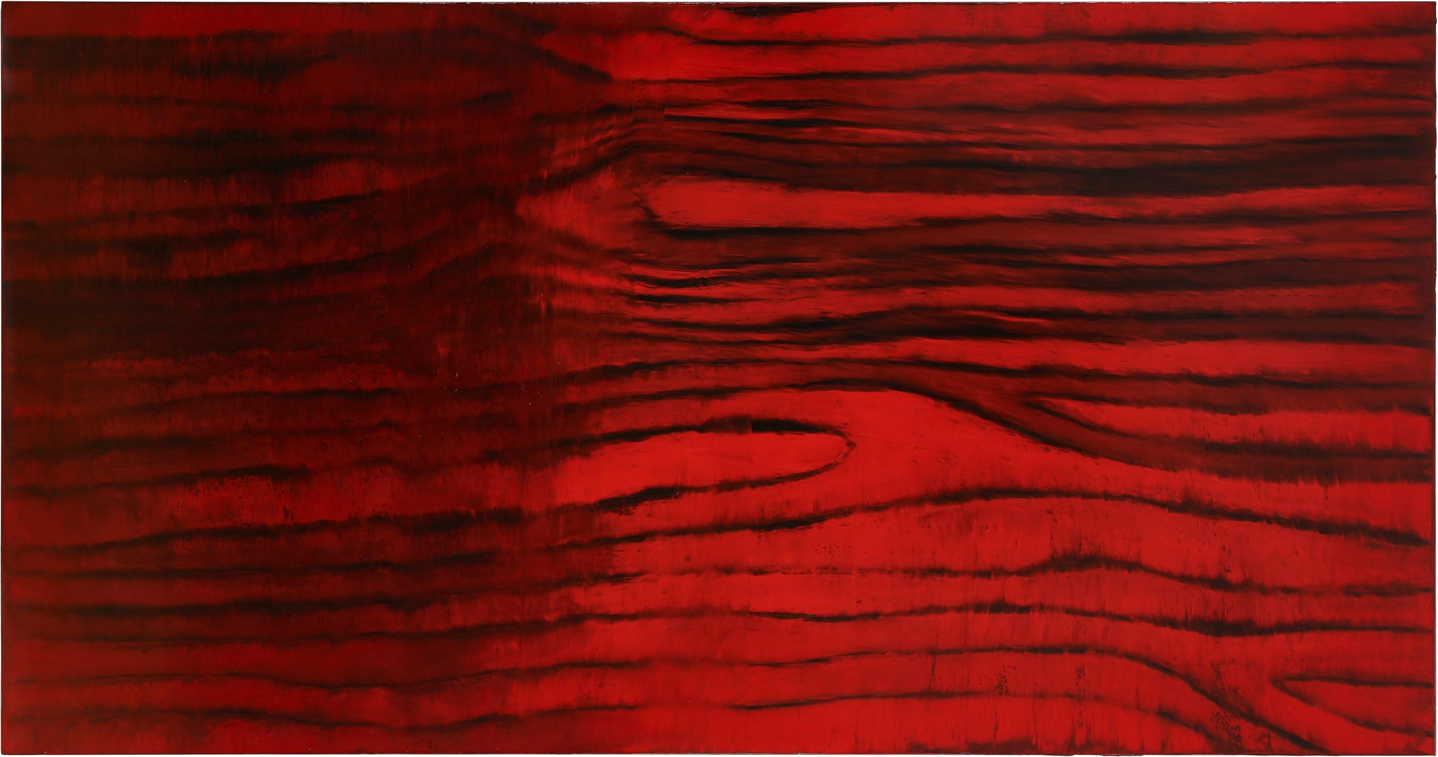 Heartbeat III, 2017
Beeswax, encaustic, oil on wooden panel
(Signed on reverse)
41.33 H x 78.74 W in
105 H x 200 W cm

Pal B. Stock developed his unique technique using beeswax, oil paint and wood. Working with beeswax had a powerful magnetic