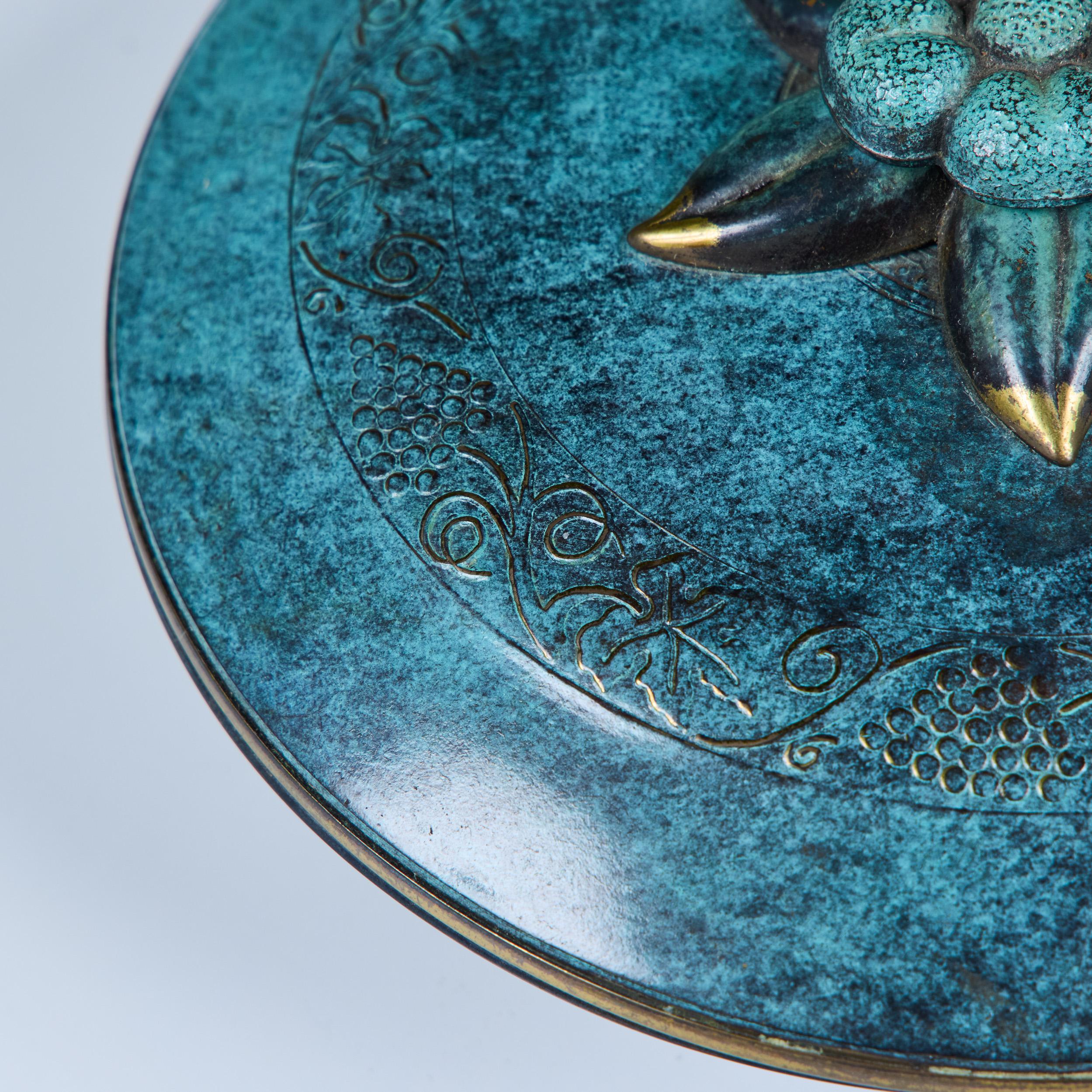 Cuenco Floral con Tapa Pal-Bell Bronce en venta 6