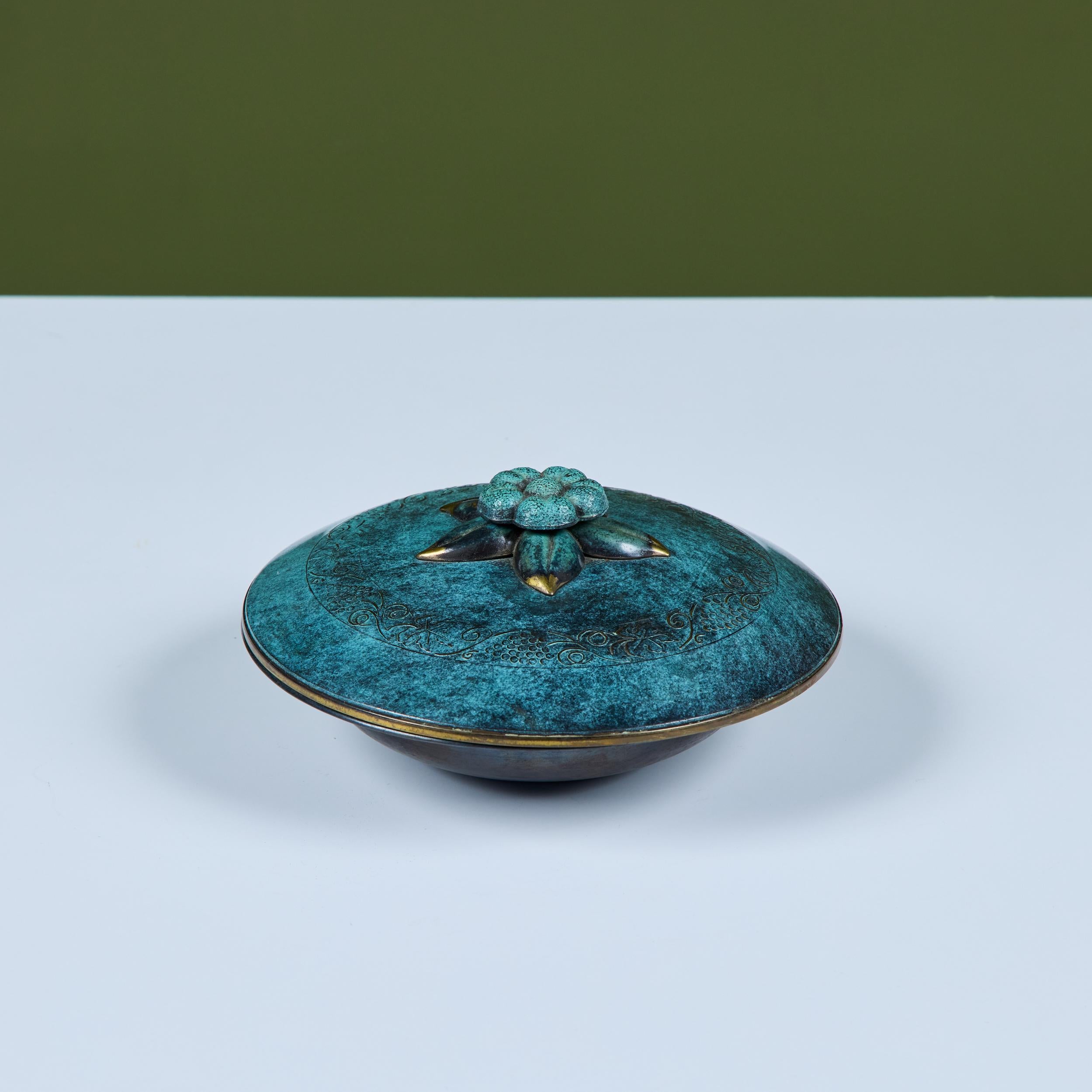 Cuenco Floral con Tapa Pal-Bell Bronce en venta 2