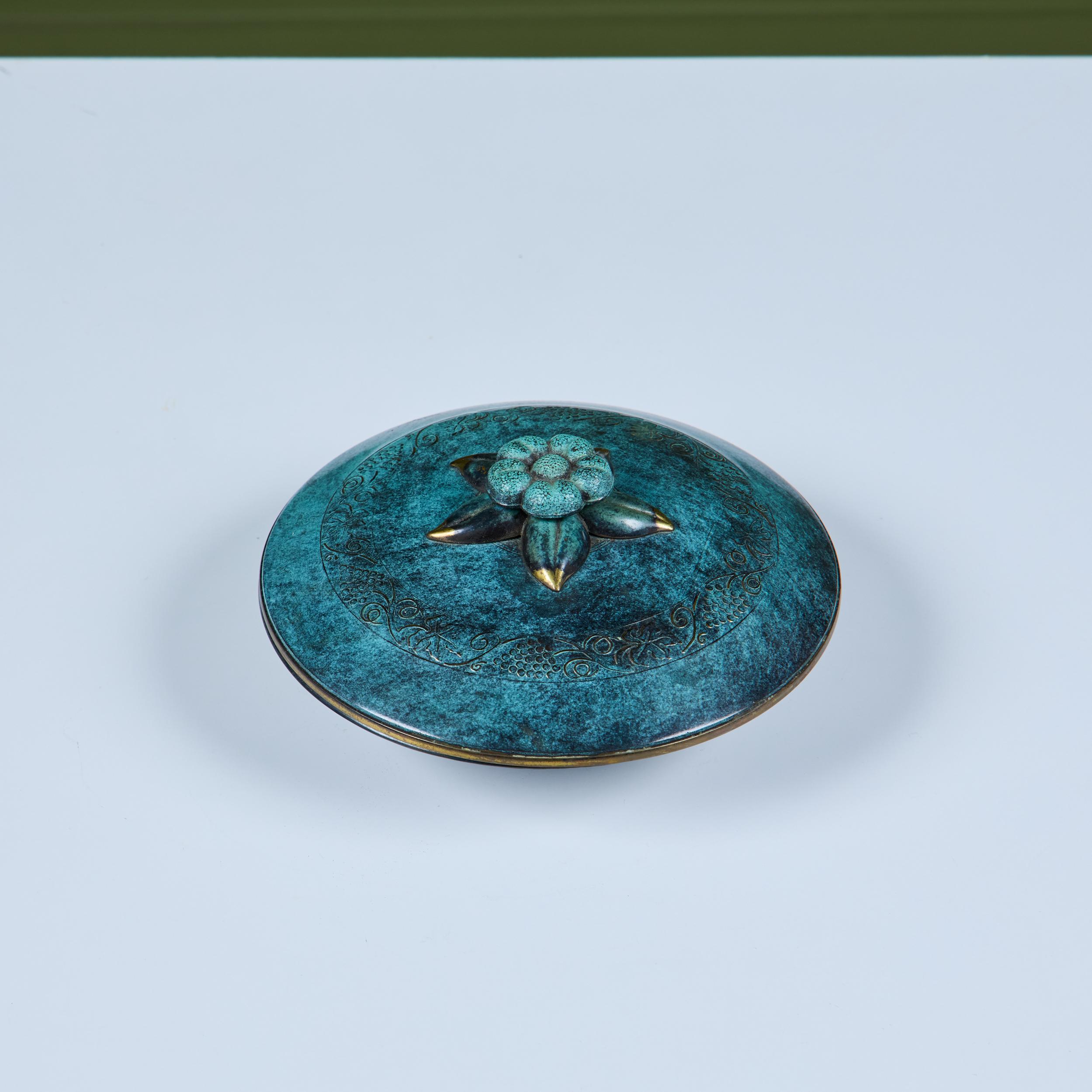 Cuenco Floral con Tapa Pal-Bell Bronce en venta 3