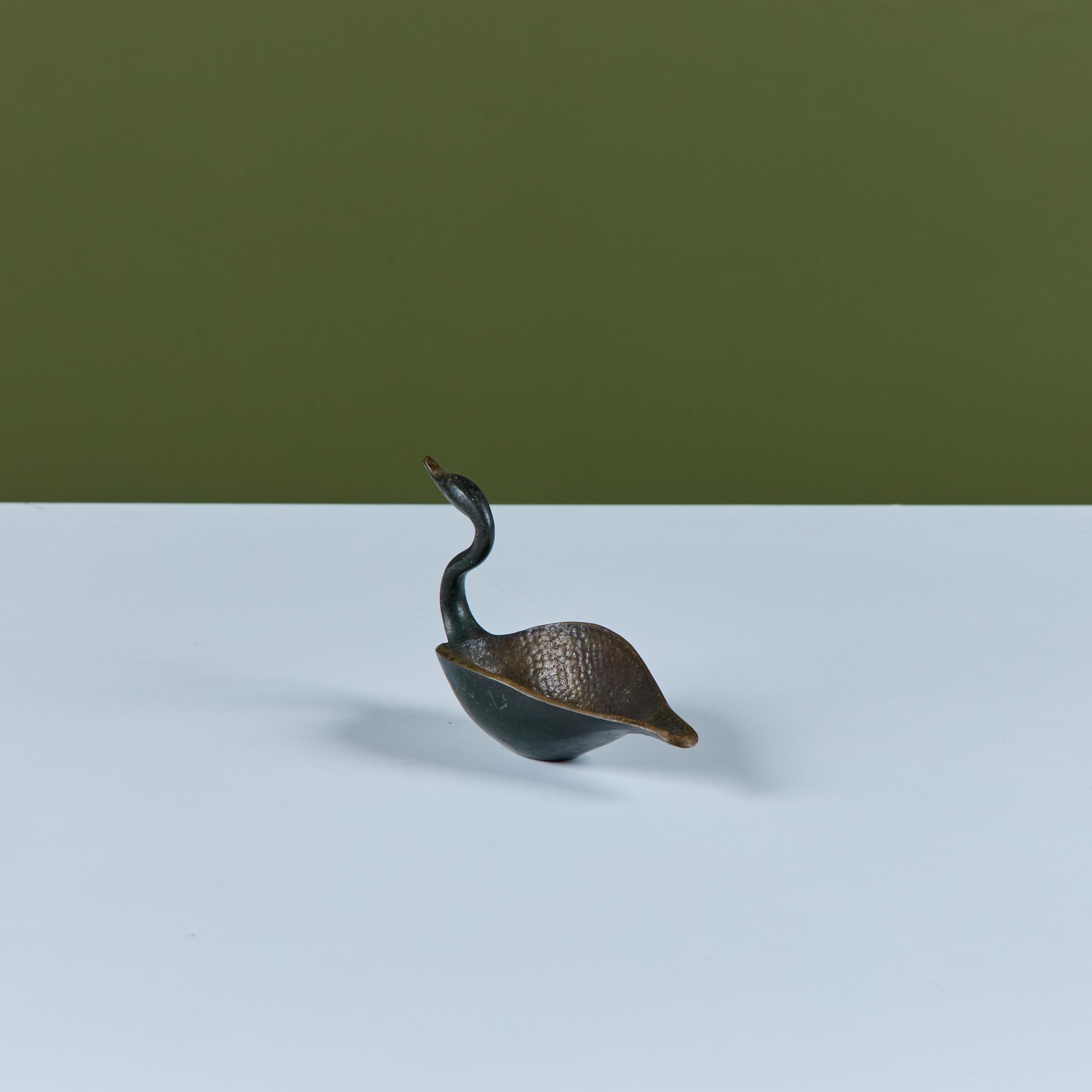 Pal-Bell Cast Bronze Swan Catchall In Good Condition For Sale In Los Angeles, CA