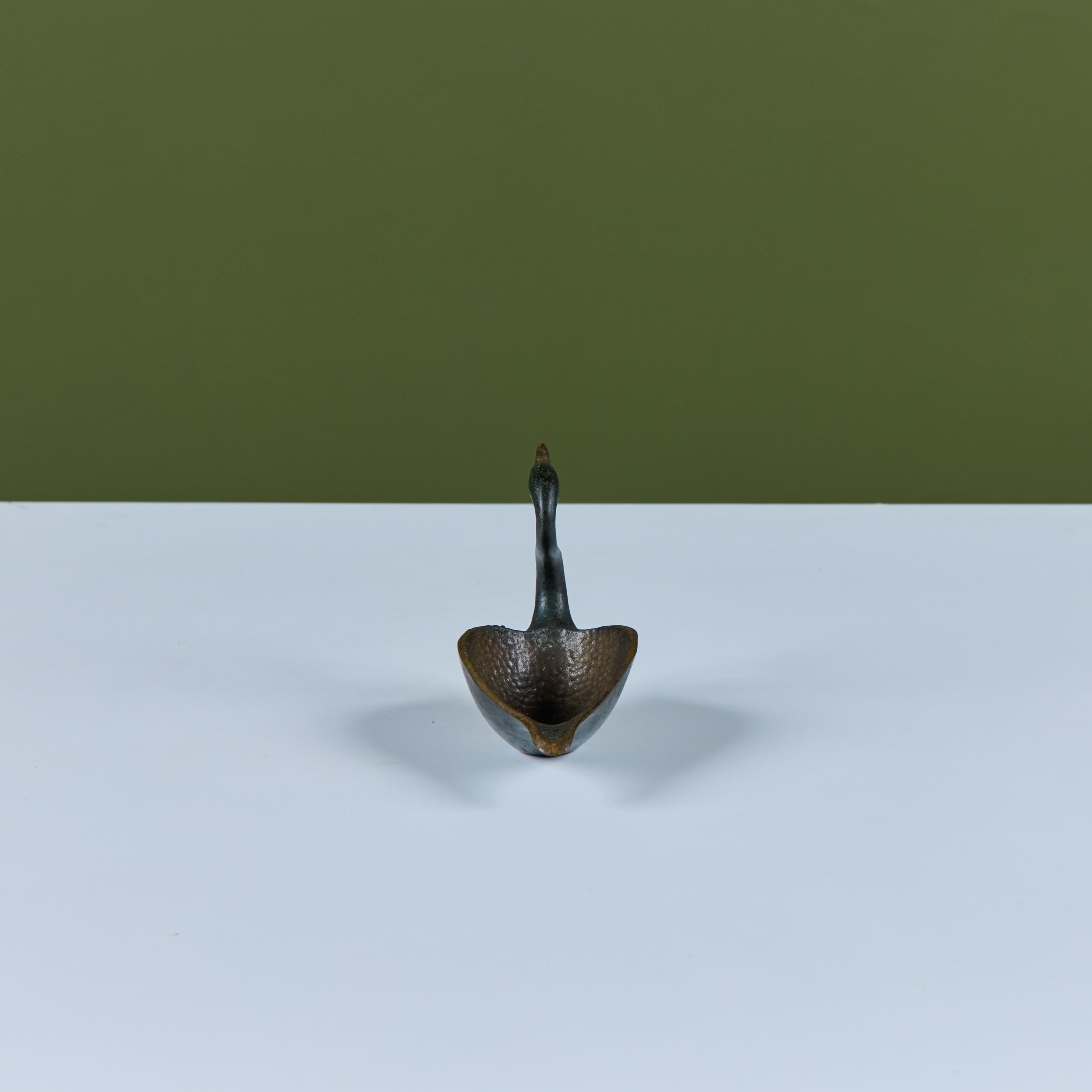20th Century Pal-Bell Cast Bronze Swan Catchall For Sale