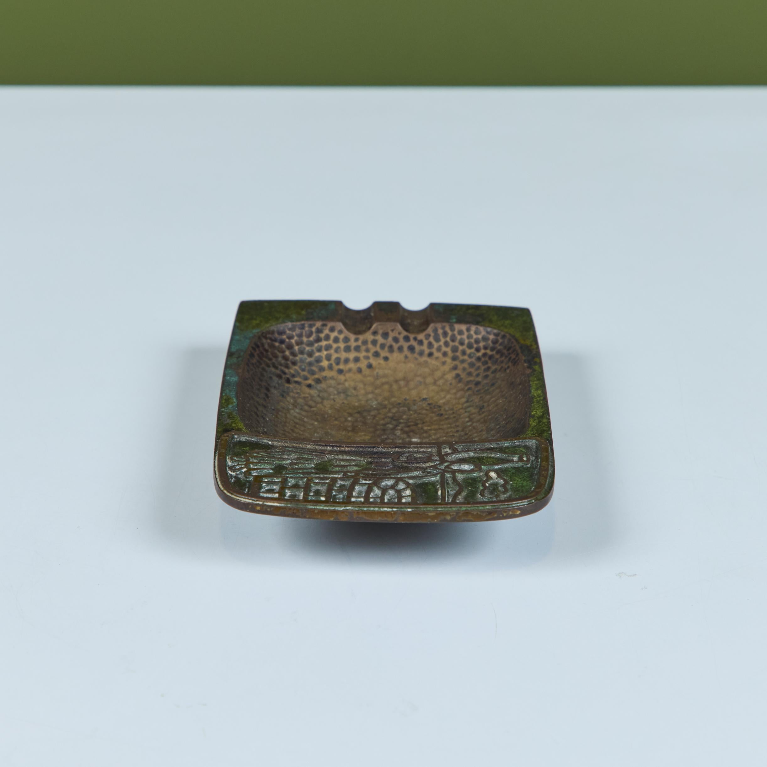 Pal-Bell Rectangular Cast Bronze Ashtray For Sale 3