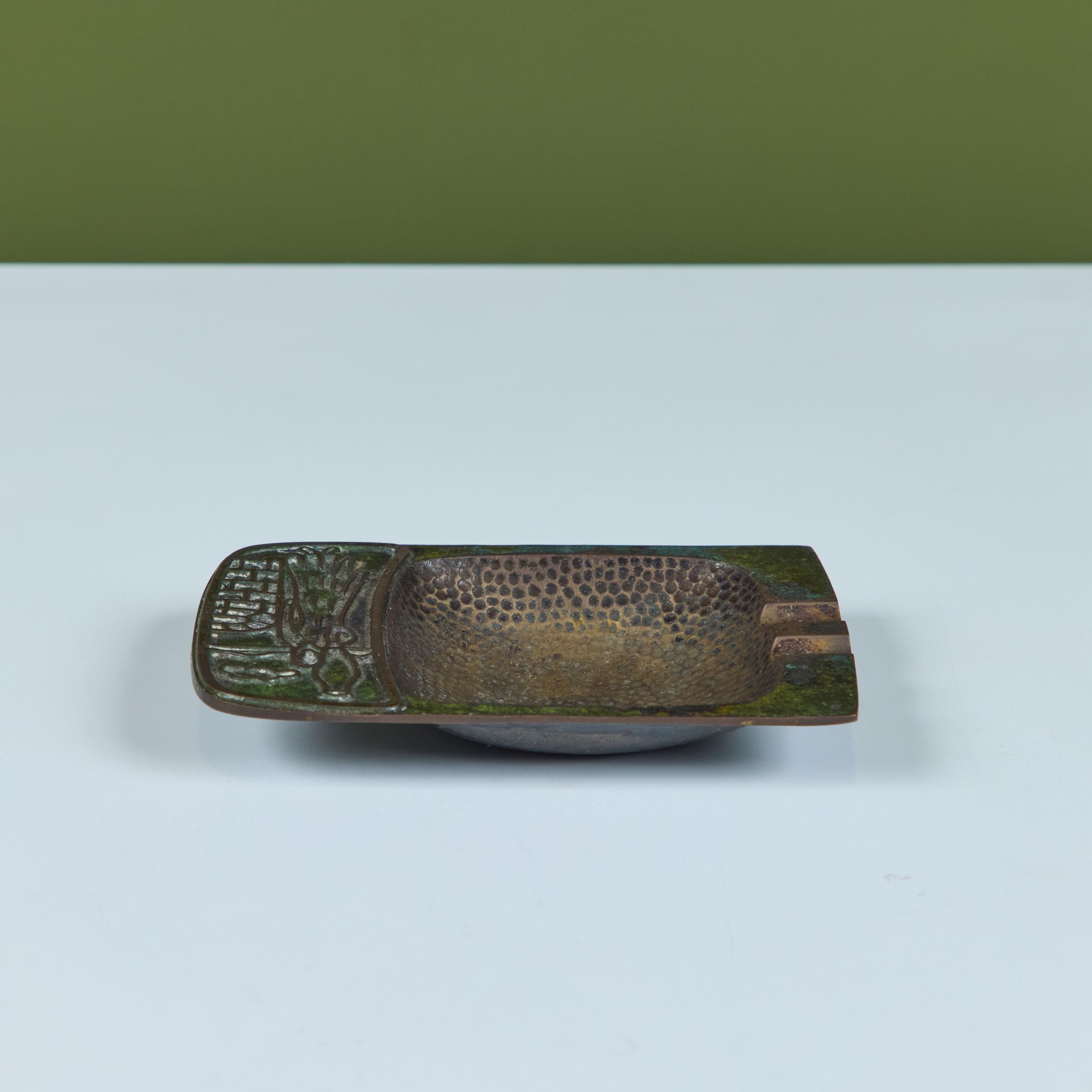 Pal-Bell Rectangular Cast Bronze Ashtray For Sale 4