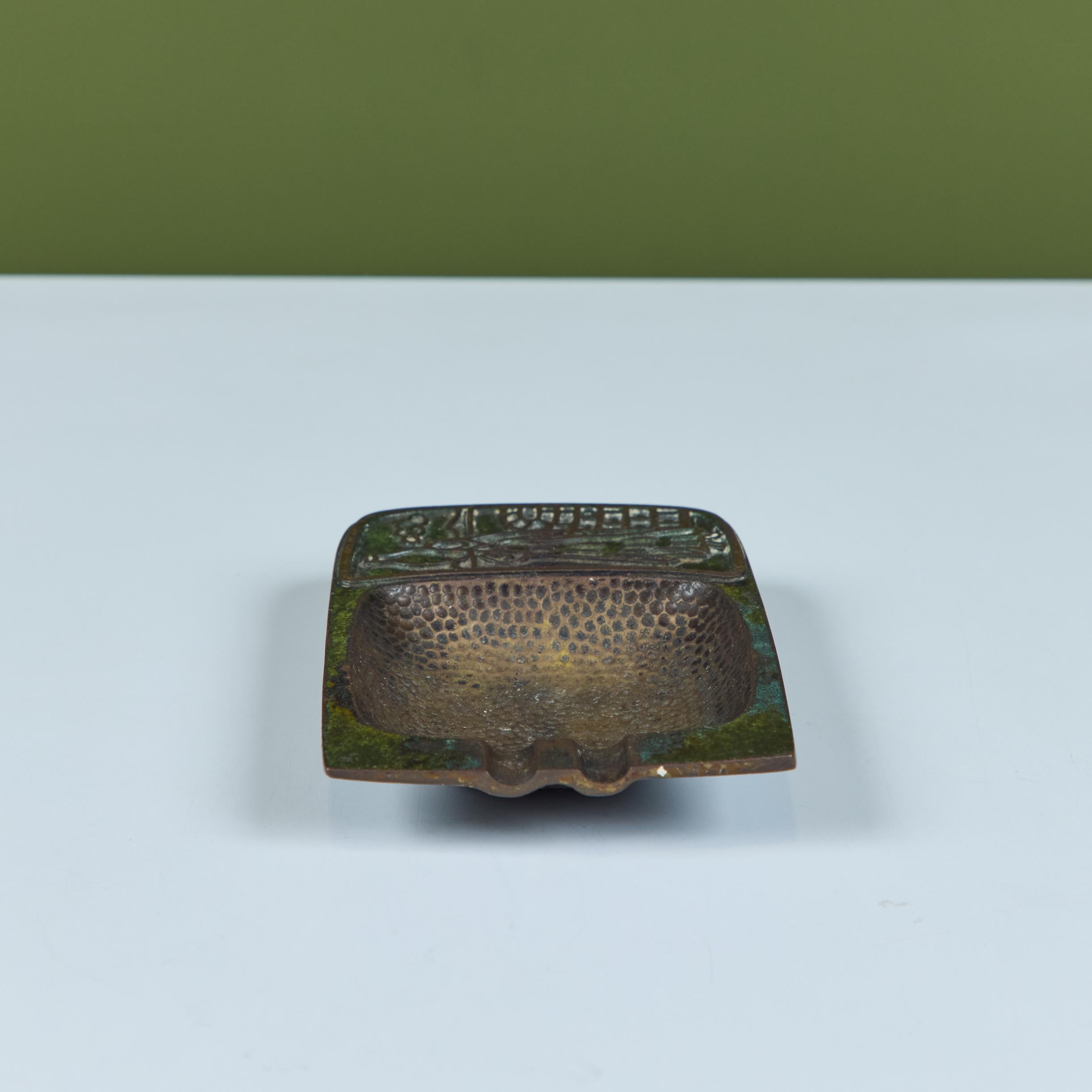 Pal-Bell Rectangular Cast Bronze Ashtray For Sale 5