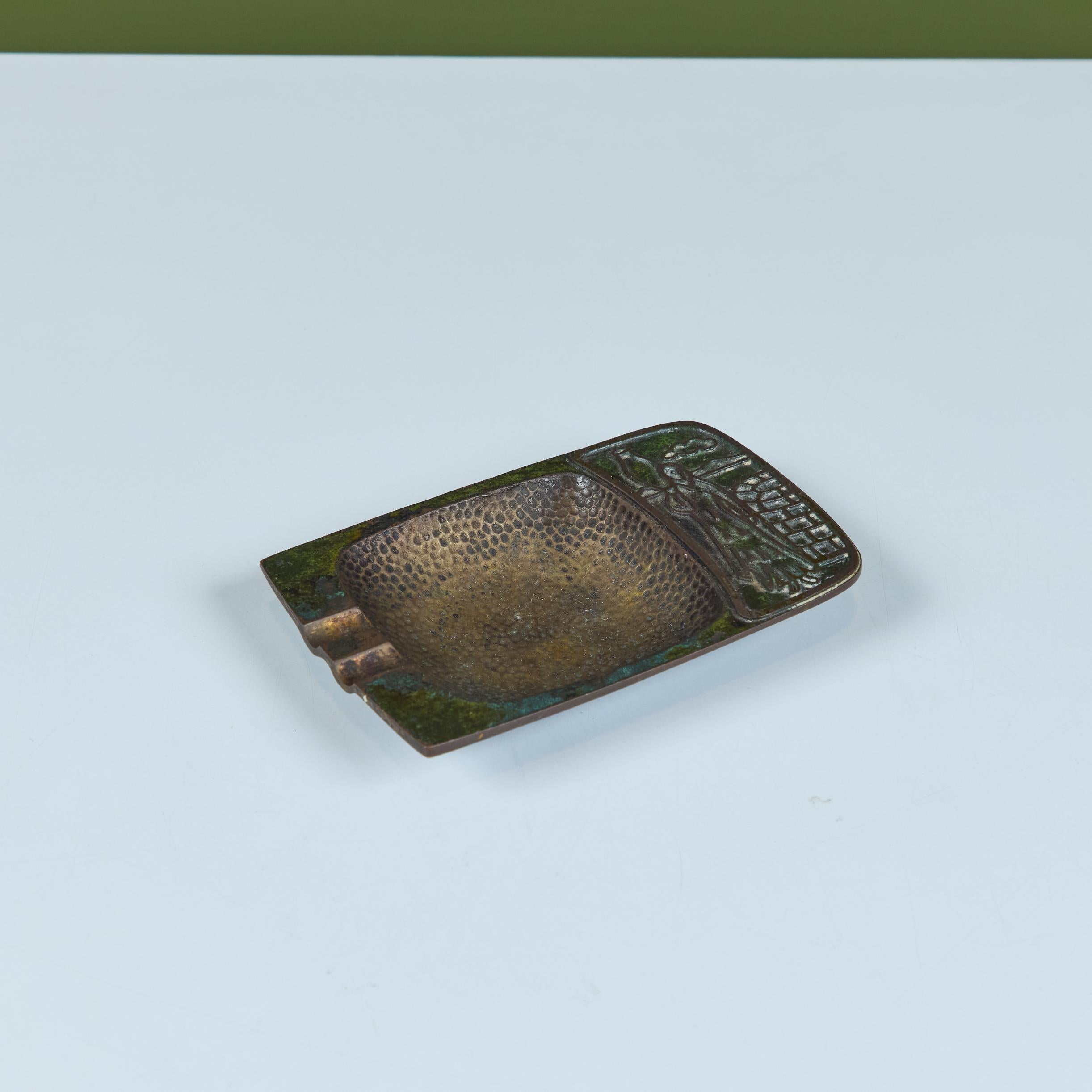 Pal-Bell Rectangular Cast Bronze Ashtray For Sale 6