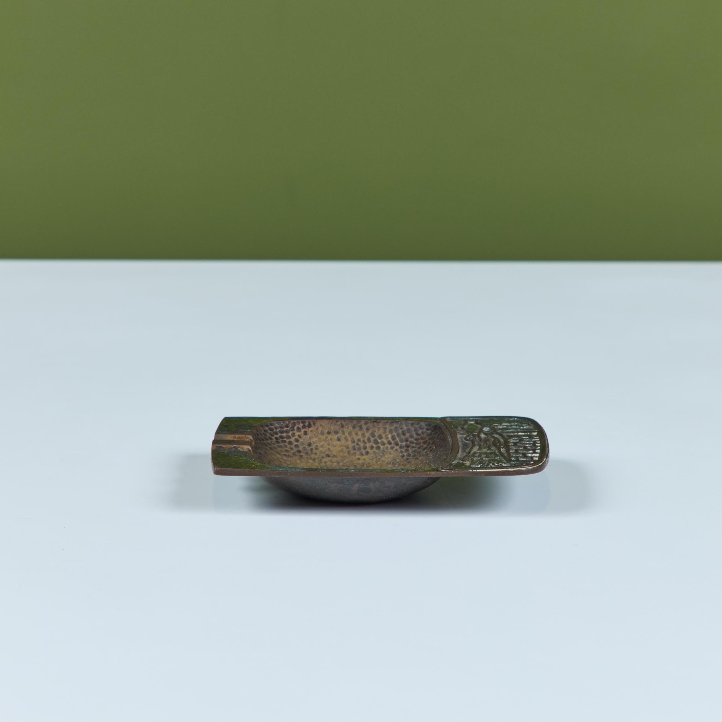 Israeli Pal-Bell Rectangular Cast Bronze Ashtray For Sale