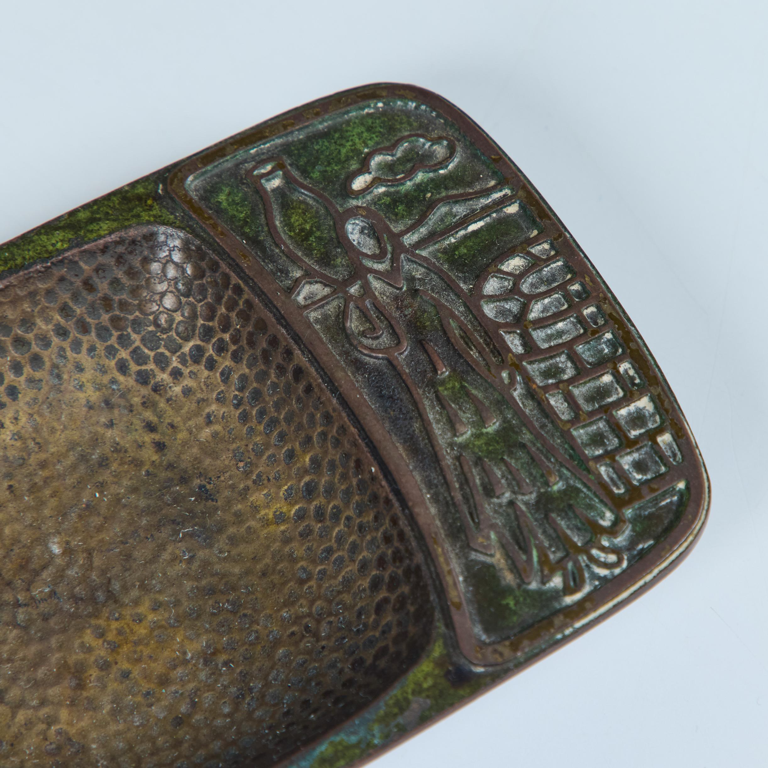 20th Century Pal-Bell Rectangular Cast Bronze Ashtray For Sale